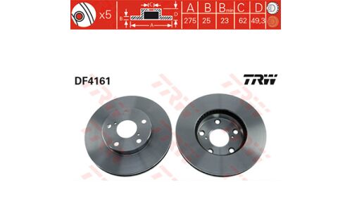 Тормозной диск TRW, арт. DF4161