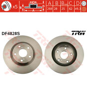 Тормозной диск TRW, арт. DF4828S Тормозной диск TRW, арт. DF4828S