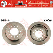 Тормозной диск TRW, арт. DF4484 Тормозной диск TRW, арт. DF4484