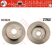 Тормозной диск TRW, арт. DF4829 Тормозной диск TRW, арт. DF4829