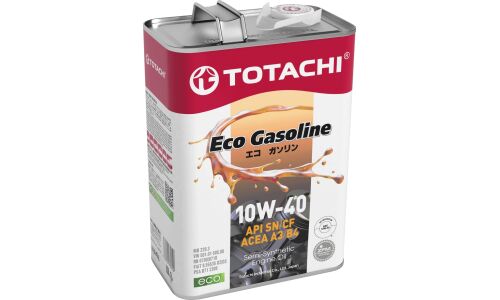 Масло моторное Totachi Eco Gasoline 10w40 полусинтетическое, API SN/CF, ACEA A3/B3/B4, универсальное, 4л, арт. 10904