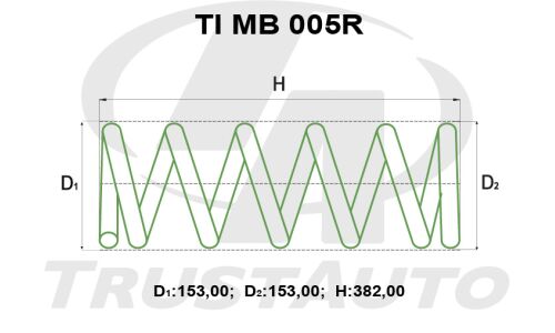 Пружина подвески для лифта TrustAuto TI на 2" (50мм) для Mitsubishi Pajero/Montero V77W, 65W, 75W, 68W, 78W, 63W, 73W (99-), арт. TIMB005R