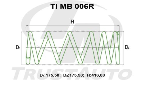 Пружина подвески для лифта TrustAuto TI на 2" (50мм) для Mitsubishi Pajero V43W, V44WG, V45W, V46WG (90-), арт. TIMB006R