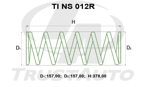 Пружина подвески для лифта TrustAuto TI на 2" (50мм) для Nissan Terrano/Pathfinder R50 (95-01), Terrano Regulus JR50 (96-01), арт. TINS012R