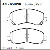 Колодки тормозные дисковые Akebono, комплект на ось (4 шт), арт. AN-650WK Колодки тормозные дисковые Akebono, комплект на ось (4 шт), арт. AN-650WK