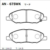Колодки тормозные дисковые Akebono, комплект на ось (4 шт), арт. AN-675WK Колодки тормозные дисковые Akebono, комплект на ось (4 шт), арт. AN-675WK