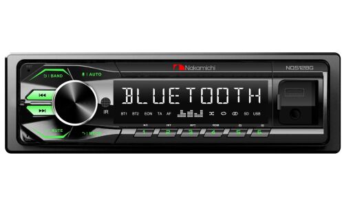 Автомагнитола Nakamichi NQ512BG, 1 DIN, USB/AUX/Bluetooth, 4х50Вт, пульт ДУ, зелёная подсветка