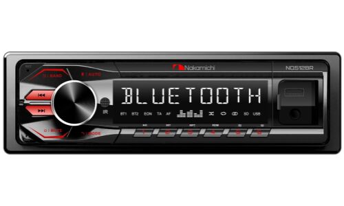 Автомагнитола Nakamichi NQ512BR, 1 DIN, USB/AUX/Bluetooth, 4х50Вт, пульт ДУ, красная подсветка