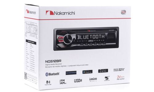 Автомагнитола Nakamichi NQ512BR, 1 DIN, USB/AUX/Bluetooth, 4х50Вт, пульт ДУ, красная подсветка