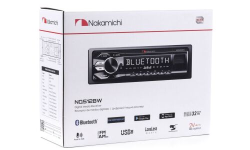 Автомагнитола Nakamichi NQ512BW, 1 DIN, USB/AUX/Bluetooth, 4х50Вт, пульт ДУ, белая подсветка