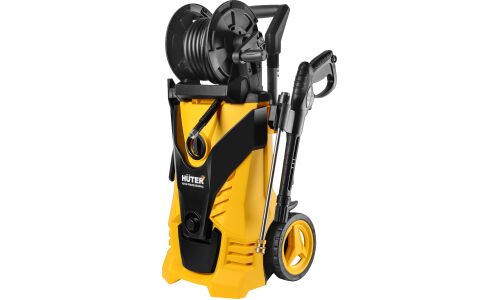 Мойка высокого давления Huter W210i Professional, 220В, 2.6кВт, 210бар, 450л/ч, длина шланга 8м, с водяным охлаждением и с насосом для забора воды, на колёсах, арт. 70/8/18