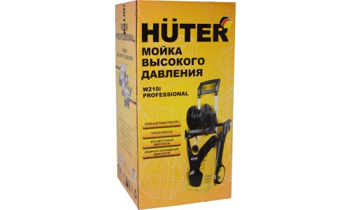 Мойка высокого давления Huter W210i Professional, 220В, 2.6кВт, 210бар, 450л/ч, длина шланга 8м, с водяным охлаждением и с насосом для забора воды, на колёсах, арт. 70/8/18
