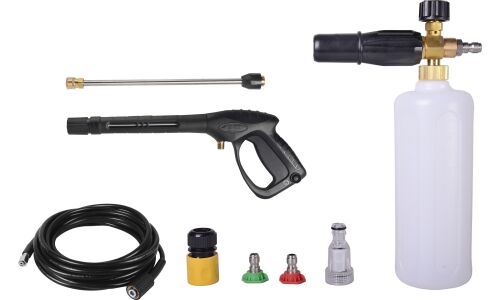 Мойка высокого давления Huter W210i Professional, 220В, 2.6кВт, 210бар, 450л/ч, длина шланга 8м, с водяным охлаждением и с насосом для забора воды, на колёсах, арт. 70/8/18