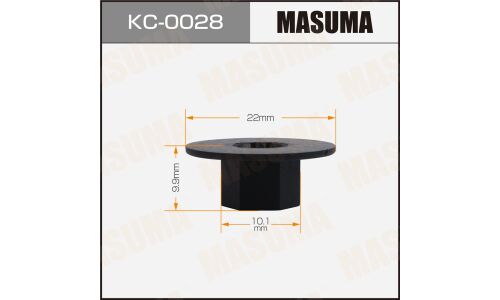 Клипса автомобильная (автокрепеж) MASUMA 0028-KC [уп.50]