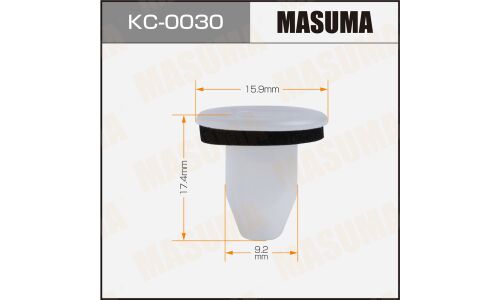 Клипса автомобильная (автокрепеж) MASUMA 0030-KC [уп.50]