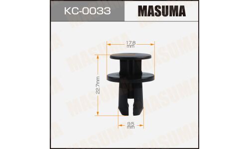 Клипса автомобильная (автокрепеж) MASUMA 0033-KC [уп.50]
