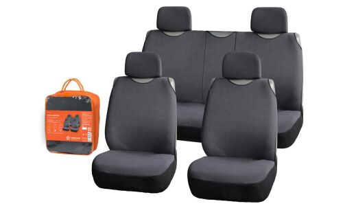 Чехлы-майки Airline Сио для передних и задних сидений, велюр, серый цвет, 7 предметов