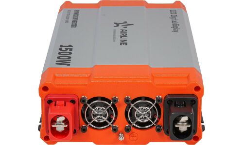 Инвертор напряжения Airline, 12В(DC)→220В(AC), 50Гц, 1500Вт, (+USB 5В), арт. API-1500-08