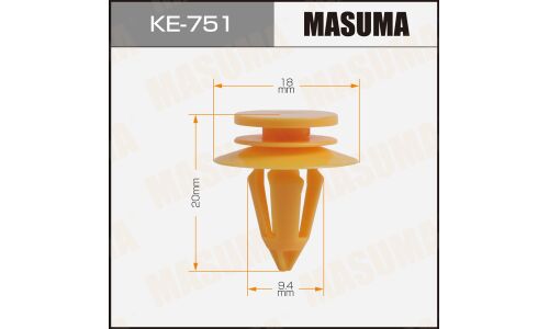 Клипса автомобильная (автокрепеж) MASUMA 751-KE [уп.50]