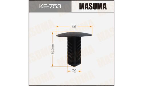Клипса автомобильная (автокрепеж) MASUMA 753-KE [уп.50]
