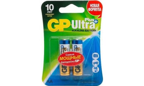 Батарейка щелочная GP Batteries Ultra Plus, AA (LR6), 1.5В, 2 шт (блистер), арт. GP15АUP-2CR2
