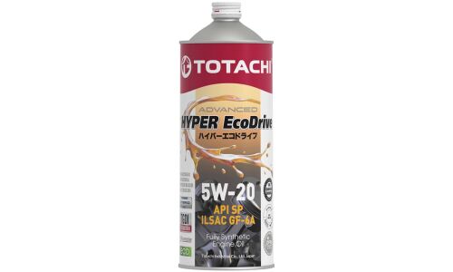 Масло моторное Totachi HYPER EcoDrive Advanced 5w20, синтетическое, API SP, ILSAC GF-6A, для бензинового двигателя, 1л, арт. E1401