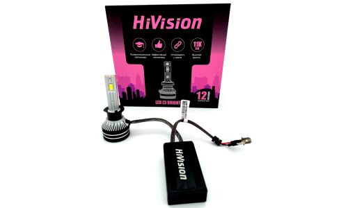 Лампа светодиодная HiVision Z3 Brigh H1 (P14.5s, T8), 12В, 36Вт (соответствует 50Вт), 6000К, комплект 2 шт, арт. Л0392