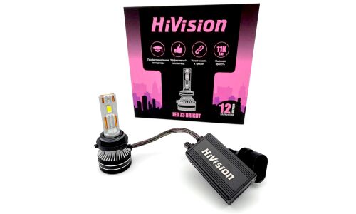 Лампа светодиодная HiVision Z3 Bright HB4(9006) (P22d, T12), 12В, 36Вт (соответствует 50Вт), 6000К, комплект 2 шт, арт. Л0403