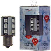 Лампа светодиодная Avantech LED Crystal P21W (BA15s, S25), 12В, 21Вт, красная, 1 шт
