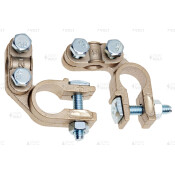 Клеммы для аккумулятора Startvolt, латунь, стандартные (+19.5/-17.9), крепление провода зажимной пластиной, 2 шт, арт. SBT 008