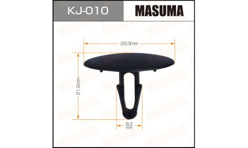 Клипса крепёжная шумоизоляции капота Masuma, для Toyota, арт. KJ-010