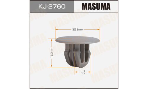 Клипса автомобильная (автокрепеж) MASUMA 2760-KJ [уп.50]