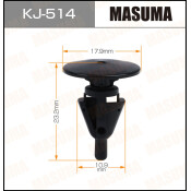 Клипса крепёжная деталей кузова Masuma, для Lexus, Toyota, арт. KJ-514