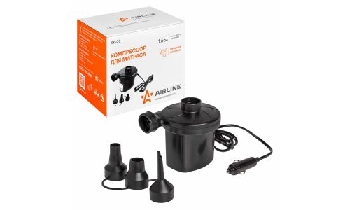 Компрессор для матраса Airline, 12В, 4А, 280л/мин, с насадками, арт. KK-03