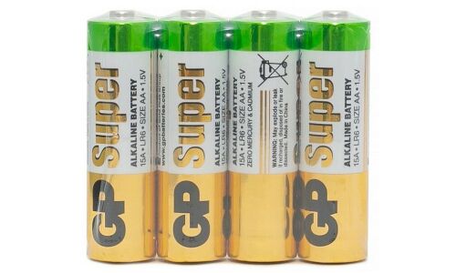 Батарейка щелочная GP Batteries Super, AA (LR6), 1.5В, 4 шт, арт. GP15АRS-2SB4