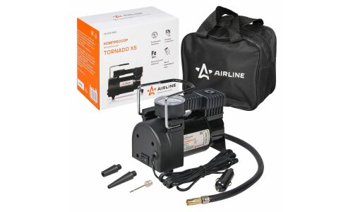 Компрессор автомобильный Airline Tornado SX, 12В, 5.5А, 30л/мин, 7атм, сумка, насадки, арт. CA-030-19XS