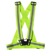Ремень с наплечными лямками (подтяжками) сигнальный Airline, со светоотражающей полосой, регулируемый (пояс 34–49см, лямки 34–53см), зеленый, арт. ARW-BS-08