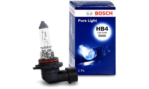 Лампа галогенная Bosch Pure Light HB4(9006) (P22d, T12), 12В, 51Вт, 1 шт, арт. 1987302153
