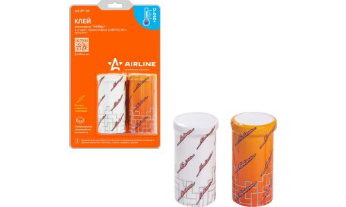 Клей эпоксидный Airline «TERMO» Epoxy Glue, многоцелевой, двухкомпонентный, термостойкий (до +250°С), флакон 80г, арт. AGEP03