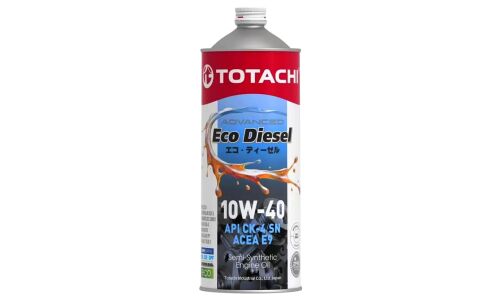 Масло моторное Totachi Eco Diesel Advanced 10w40, полусинтетическое, API CK-4/SN, ACEA E9, универсальное, 1л, арт. E1301