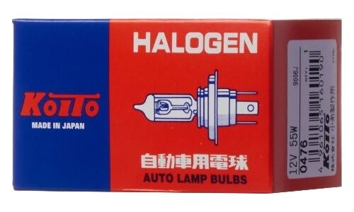 Лампа галогенная Koito Halogen 9006J (специальный цоколь, T12), 12В, 55Вт, 1 шт, арт. 0476
