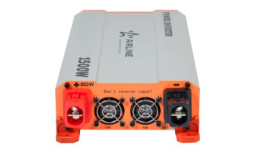 Инвертор напряжения Airline, 24В(DC)→220В(AC), 50Гц, 1500Вт, (+2xUSB 5В), арт. API-1500-10