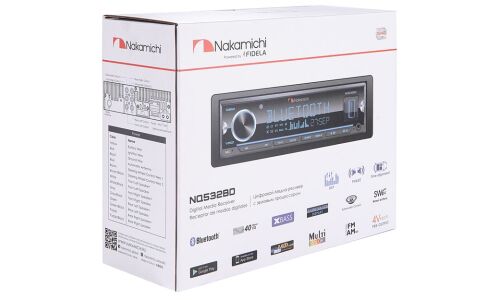 Автомагнитола Nakamichi NQ532BD, 1DIN, microSD/USB/AUX/Bluetooth, 4х50Вт, пульт ДУ, настраиваемая подсветка