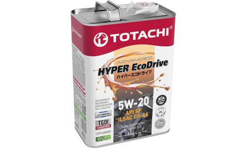 Масло моторное Totachi HYPER EcoDrive Advanced 5w20, синтетическое, API SP, ILSAC GF-6A, для бензинового двигателя, 4л, арт. E1404