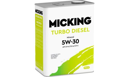 Масло моторное Micking Turbo Diesel PRO3 5w30, минеральное, API CH-4, для дизельного двигателя, 4л, арт. M1234