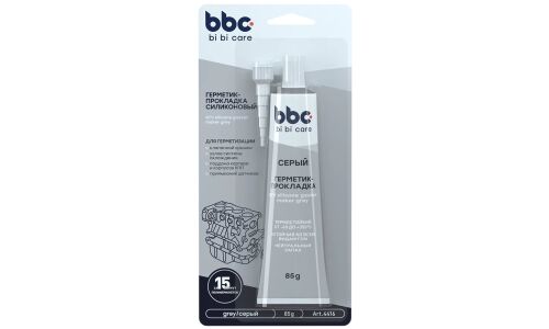 Герметик-прокладка BiBiCare RTV Silicone Gasket Maker Grey, силиконовый, термостойкий (до +350°С), серый, туба 85г, арт. 4416