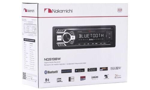 Автомагнитола Nakamichi NQ513BW, 1 DIN, USB/AUX/Bluetooth, 4х50Вт, пульт ДУ, белая подсветка