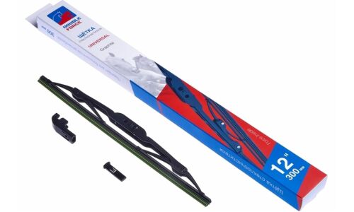 Щетка стеклоочистителя Double Force Universal, 300мм (12"), каркасная, летняя, с графитовым напылением, крепления J-Hook, Bayonet, 1 шт, арт. DFM12