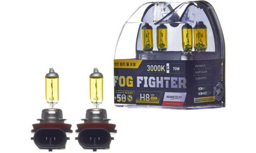 Лампа галогенная Avantech Fog Fighter H8 (PGJ19-1, T11), 12В, 35Вт (соответствует 70Вт), 3000К, комплект 2 шт, арт. AB3008