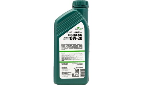 Масло моторное LivCar Engine Oil Energy Eco 0w20, синтетическое, API SP, ILSAC GF-6A, для бензинового двигателя, 1л, арт. LC1550020-001